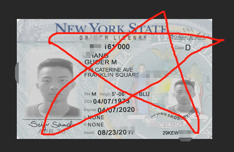 正面.png 美国纽约驾驶证正反面高清图实物图 北美